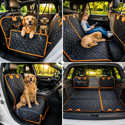 Waterproof Dog Car Hammock – Full Back Seat Protector